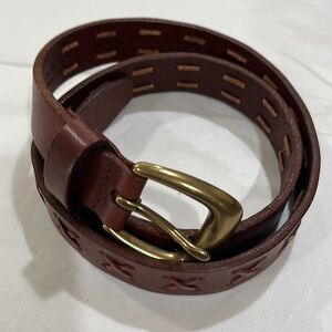 Amanda Smith brown leather belt 1” wide size small 31 length